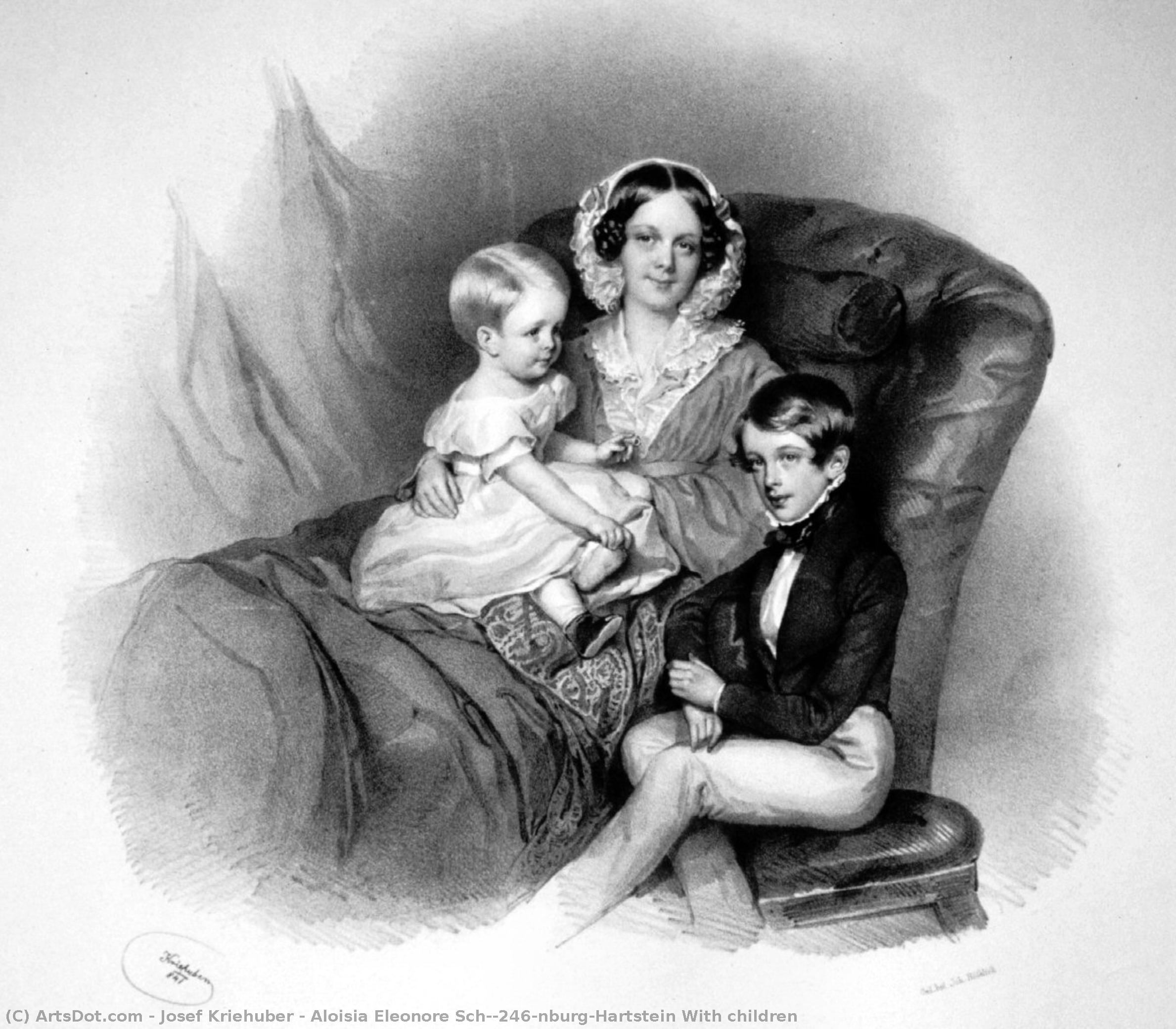 Aloisia Eleonore Schönburg-hartstein With Children — Josef Kriehuber