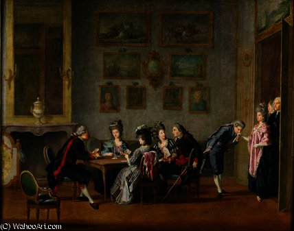 Card-party In The Home Of Elis Schroderheim — Pehr Hilleström