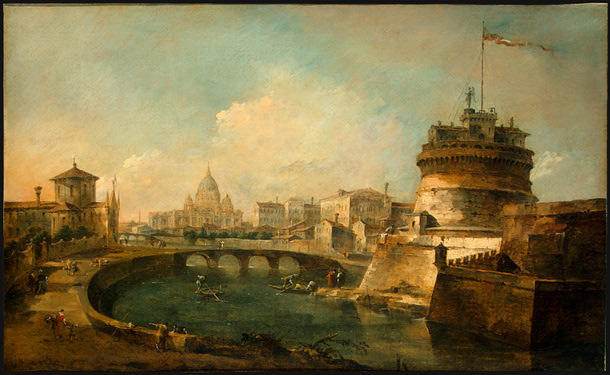 Fanciful View Of The Castel Sant'angelo, Rome — Francesco Lazzaro Guardi