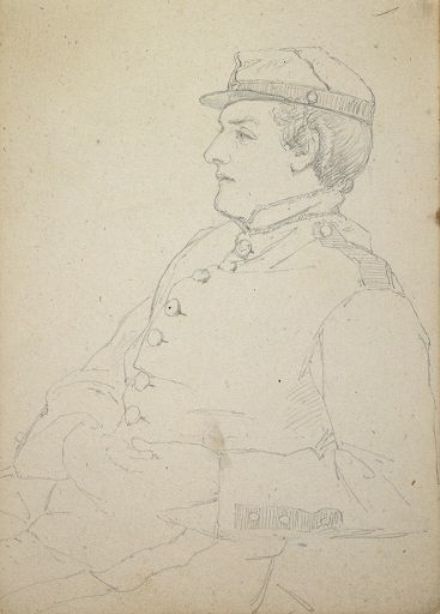 Study Of A Soldier In Profile — Sanford Robinson Gifford