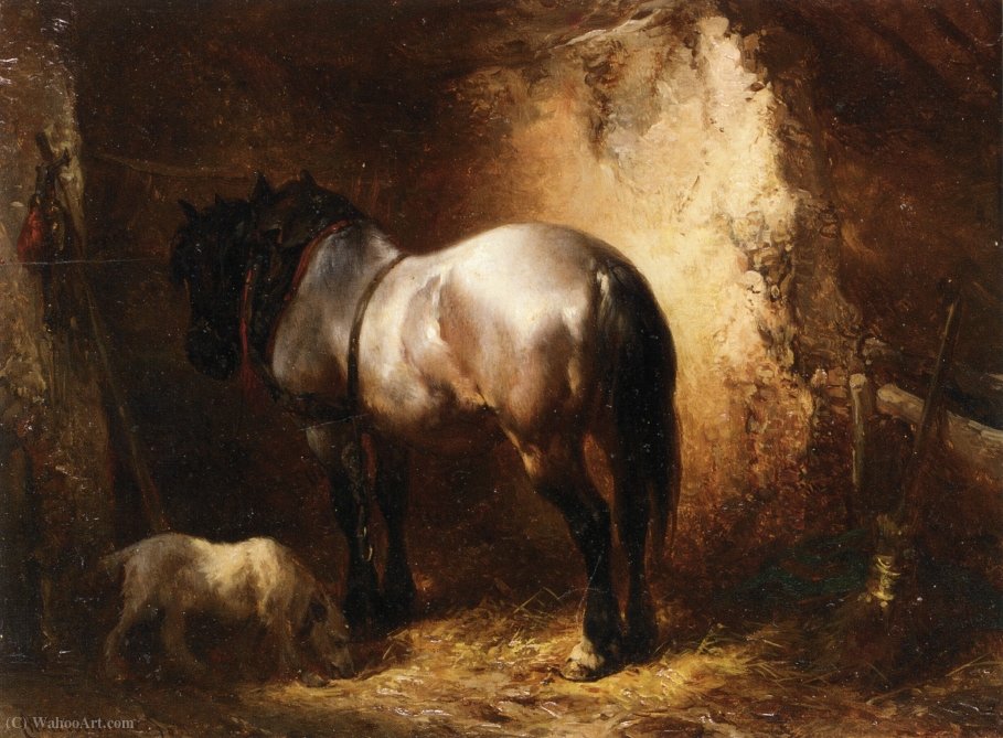 A Horse In A A Stable — Wouterus Verschuur