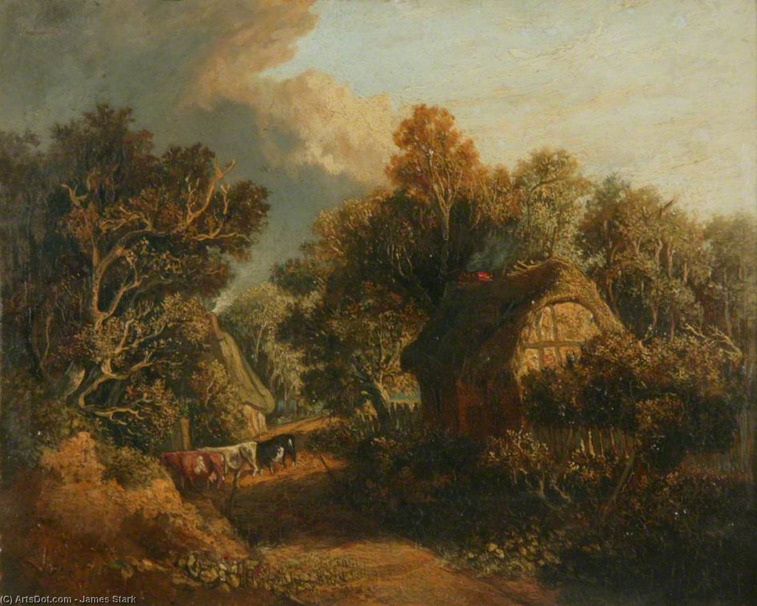 Landscape With A Path Between Cottages — Джеймс Стэрт