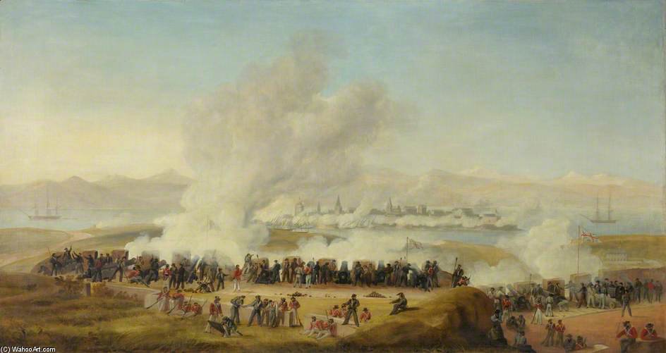 Manning The Guns - British Bluejackets Firing On A French Island Fort — George Jones