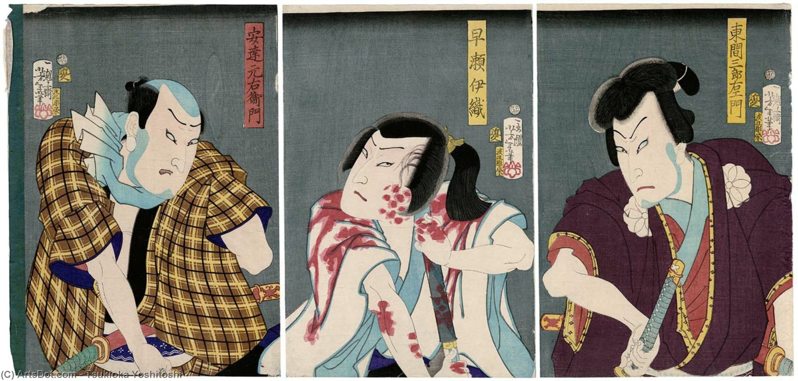 Actors As Tôma Saburôemon — Tsukioka Yoshitoshi