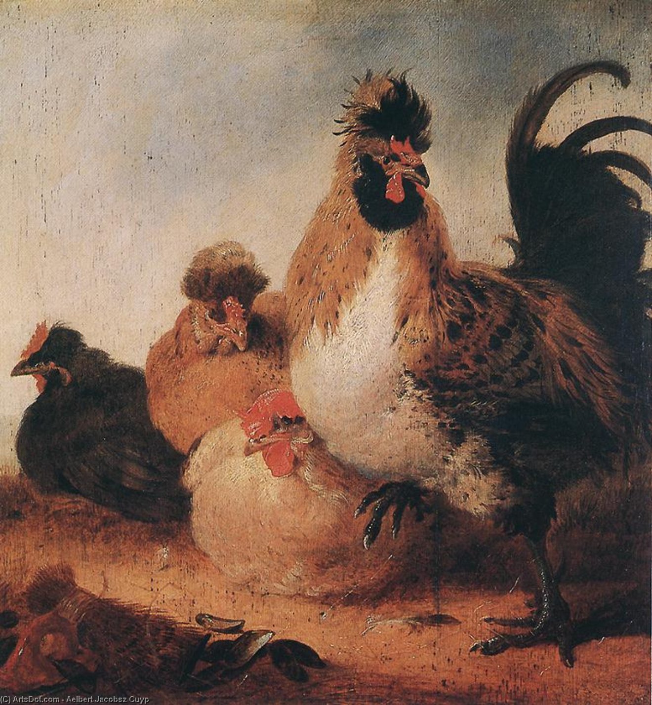 Rooster And Hens — Аэлберт Якобсз Кёйп