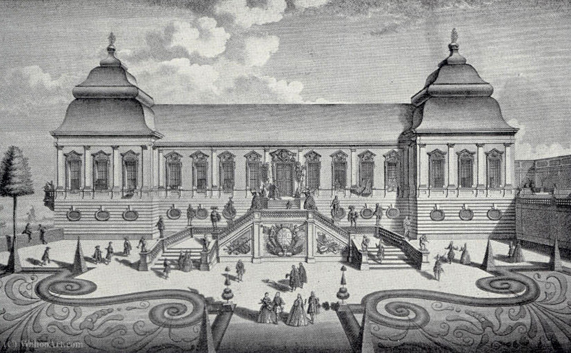 Prospect Of Garden-building, Including A Set With All Sorts Of Musical Statues Stairs — Salomon Kleiner