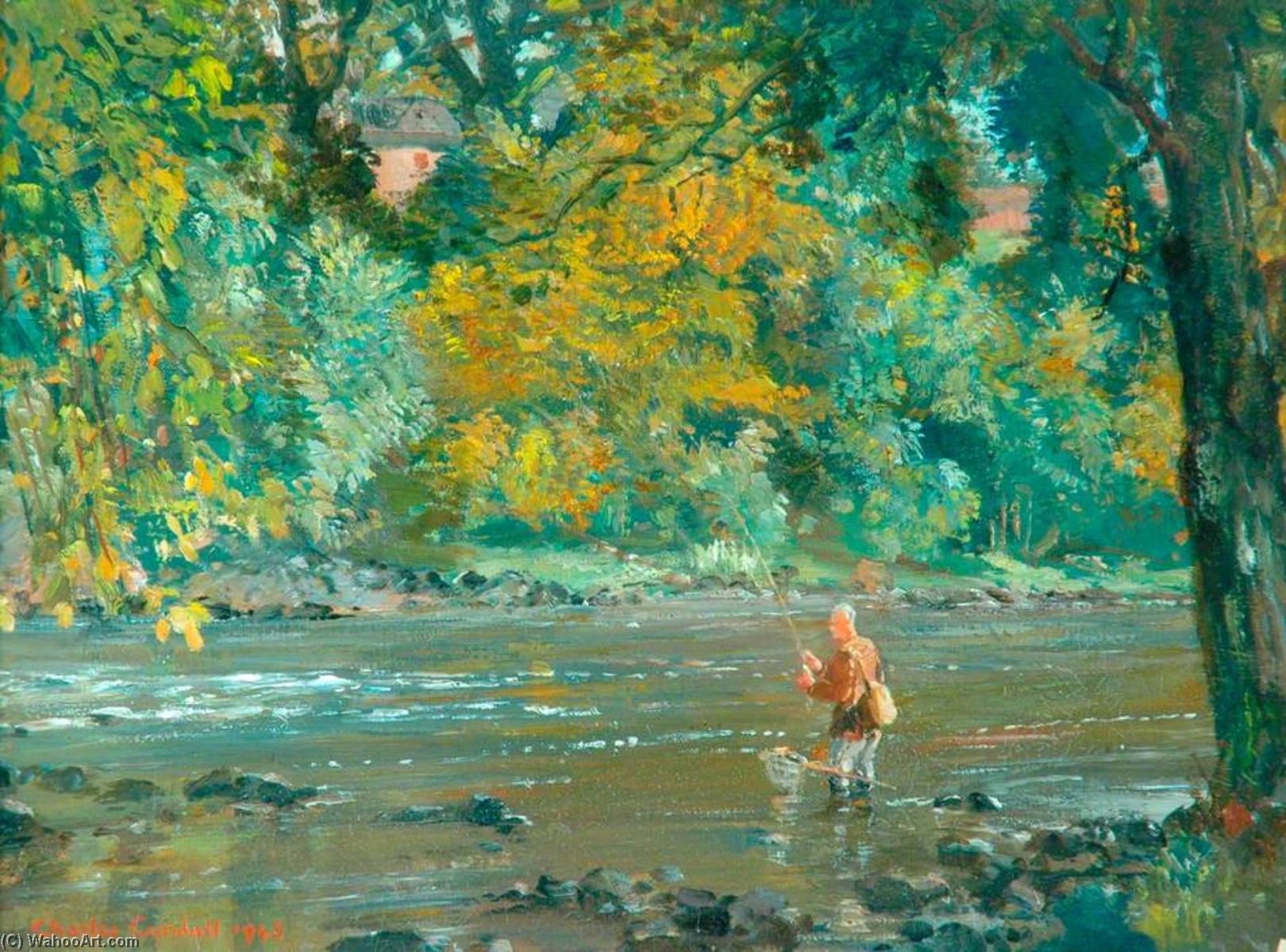 River Fishing — Charles Ernest Cundall