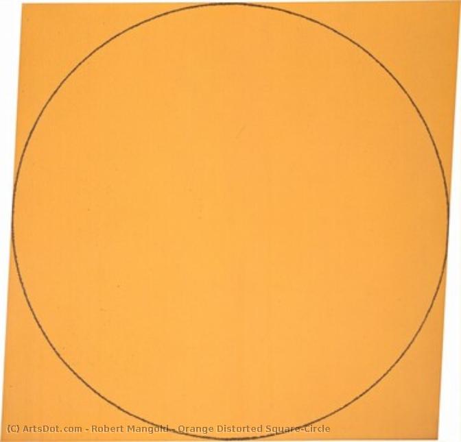 Orange Distorted Square-circle — ロバート・マンゴールド