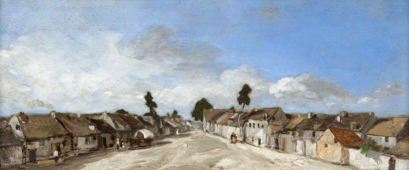 Village Scene, Barbizon — Louis Adolphe Hervier