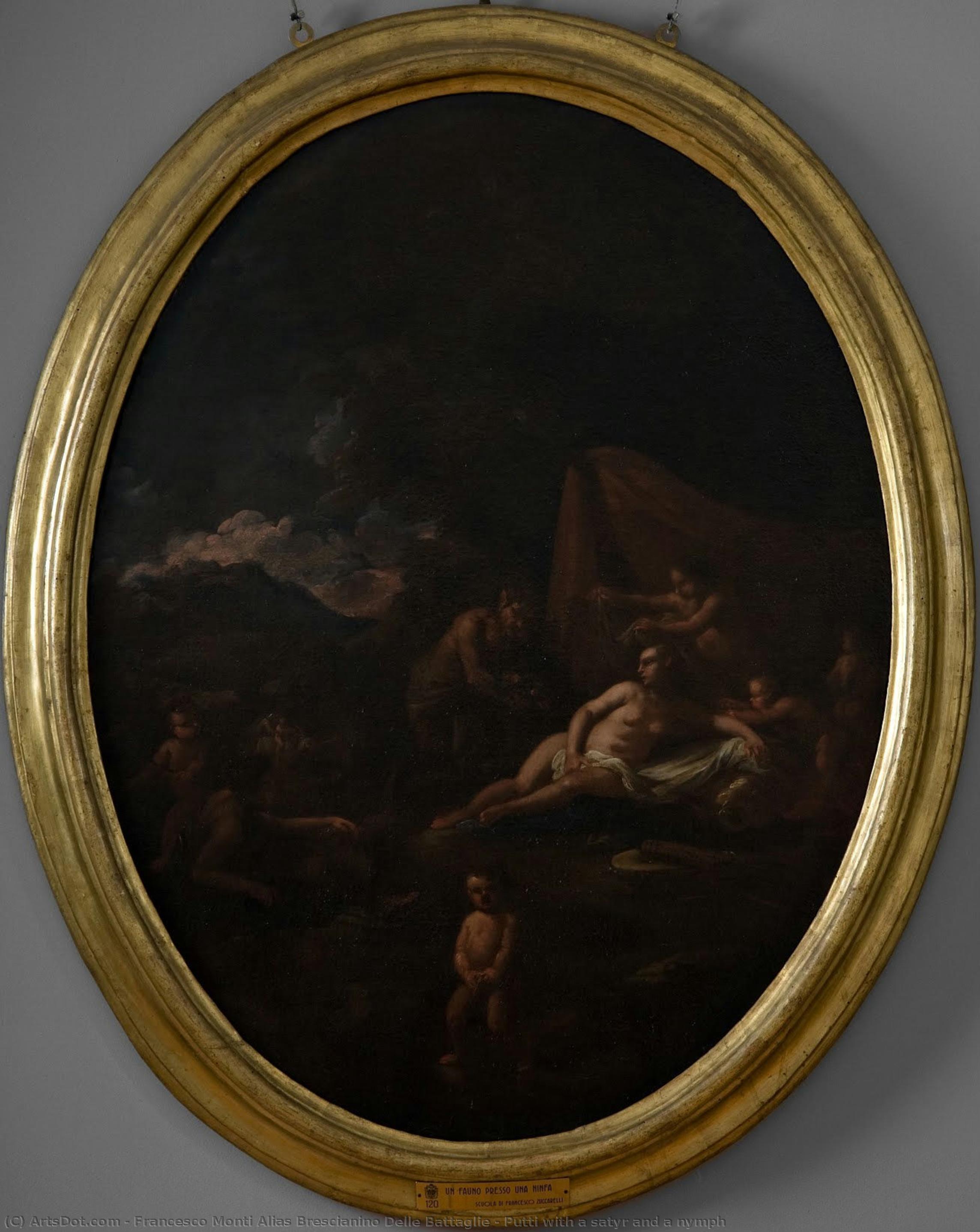 Putti With A Satyr And A Nymph — Francesco Monti Alias Brescianino Delle Battaglie