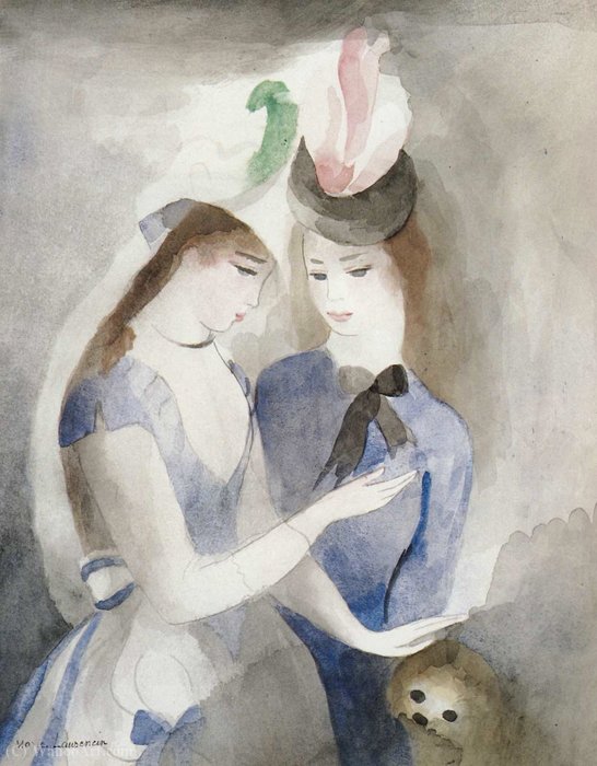 Deux Jeunes Filles Avec Un Chien (1928) — Marie Laurencin