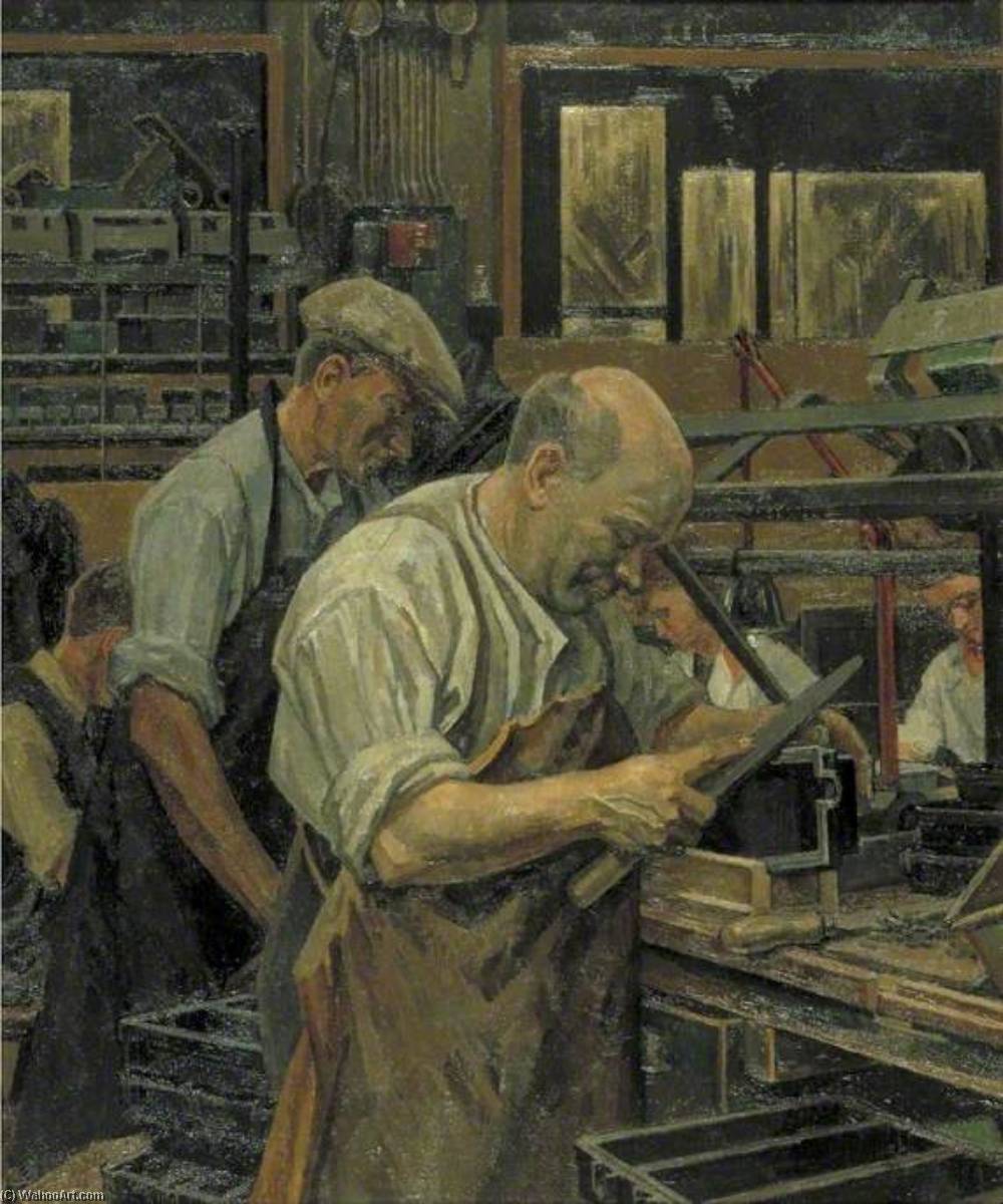Blind Workers In A Birmingham Factory — Percy Frederick Horton