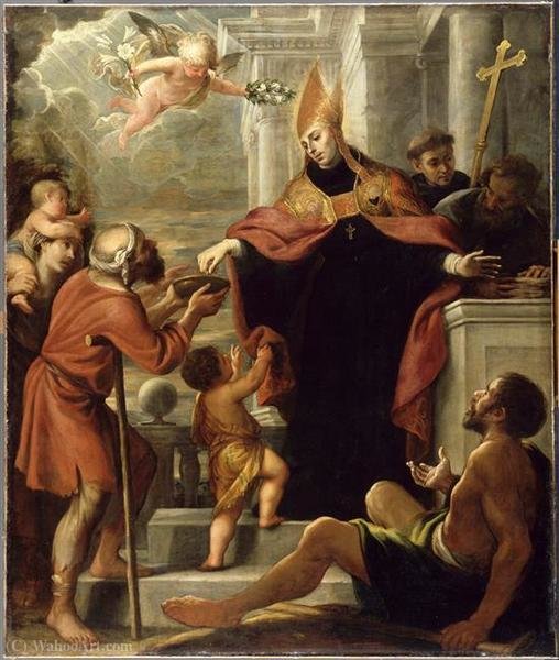 Santo Tomas De Villanueva Distributing Alms — Mateo The Younger Cerezo