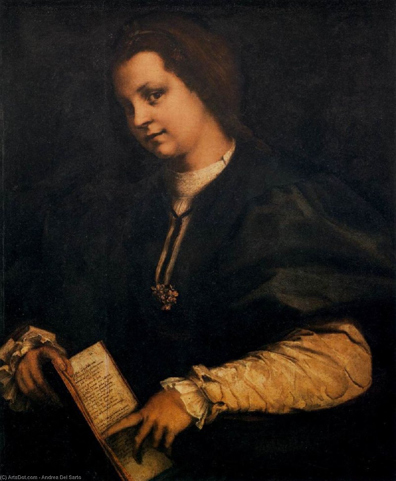 Portrait Of A Lady With A Book — Andrea Del Sarto
