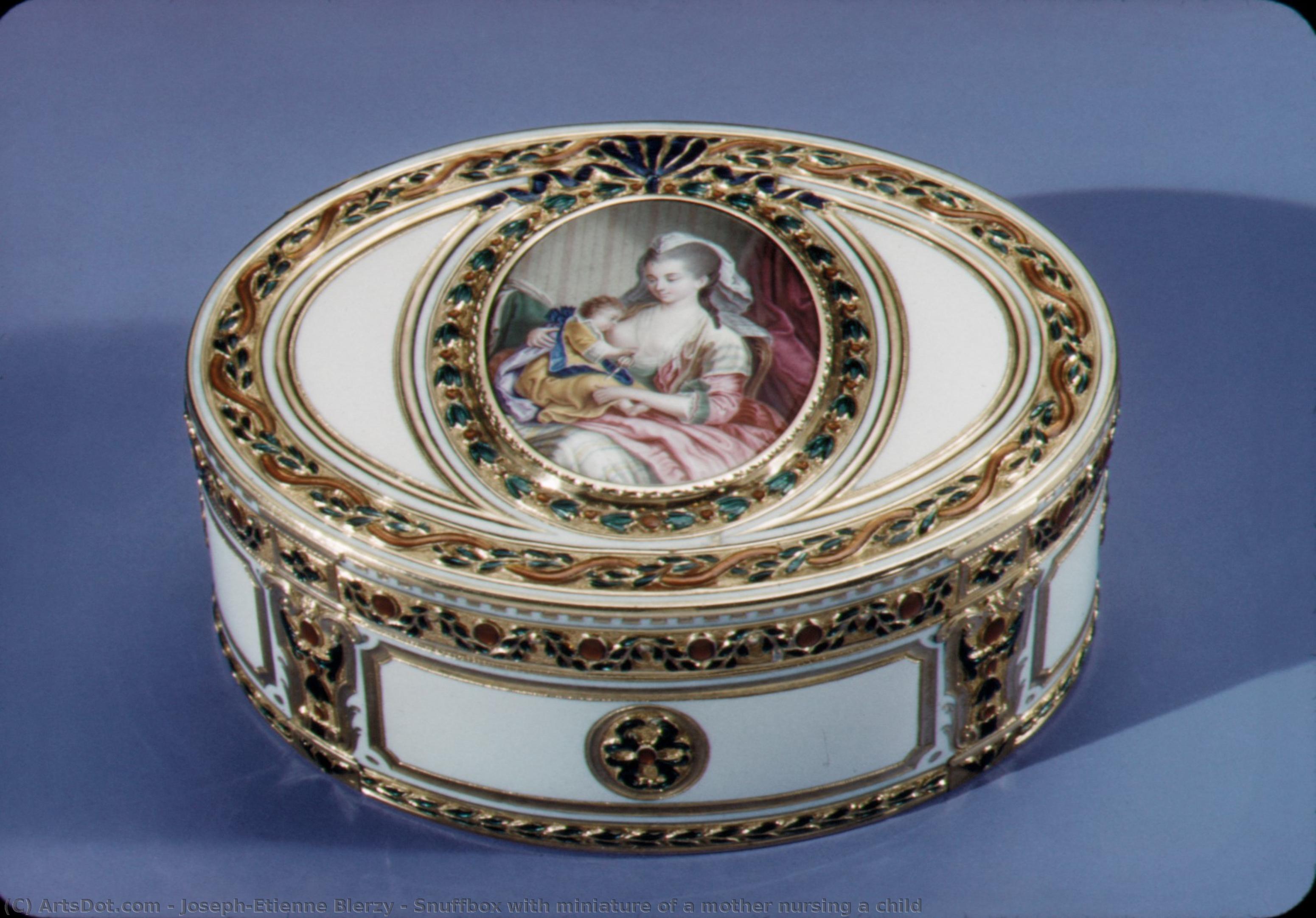 Snuffbox With Miniature Of A Mother Nursing A Child — Joseph Etienne Blerzy