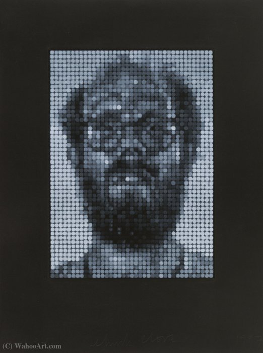 Self-portrait Spitbite White On Black — チャック・クローズ