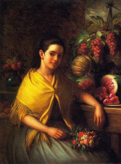 Young Girl With Fruit And Flowers — George Henry Hall