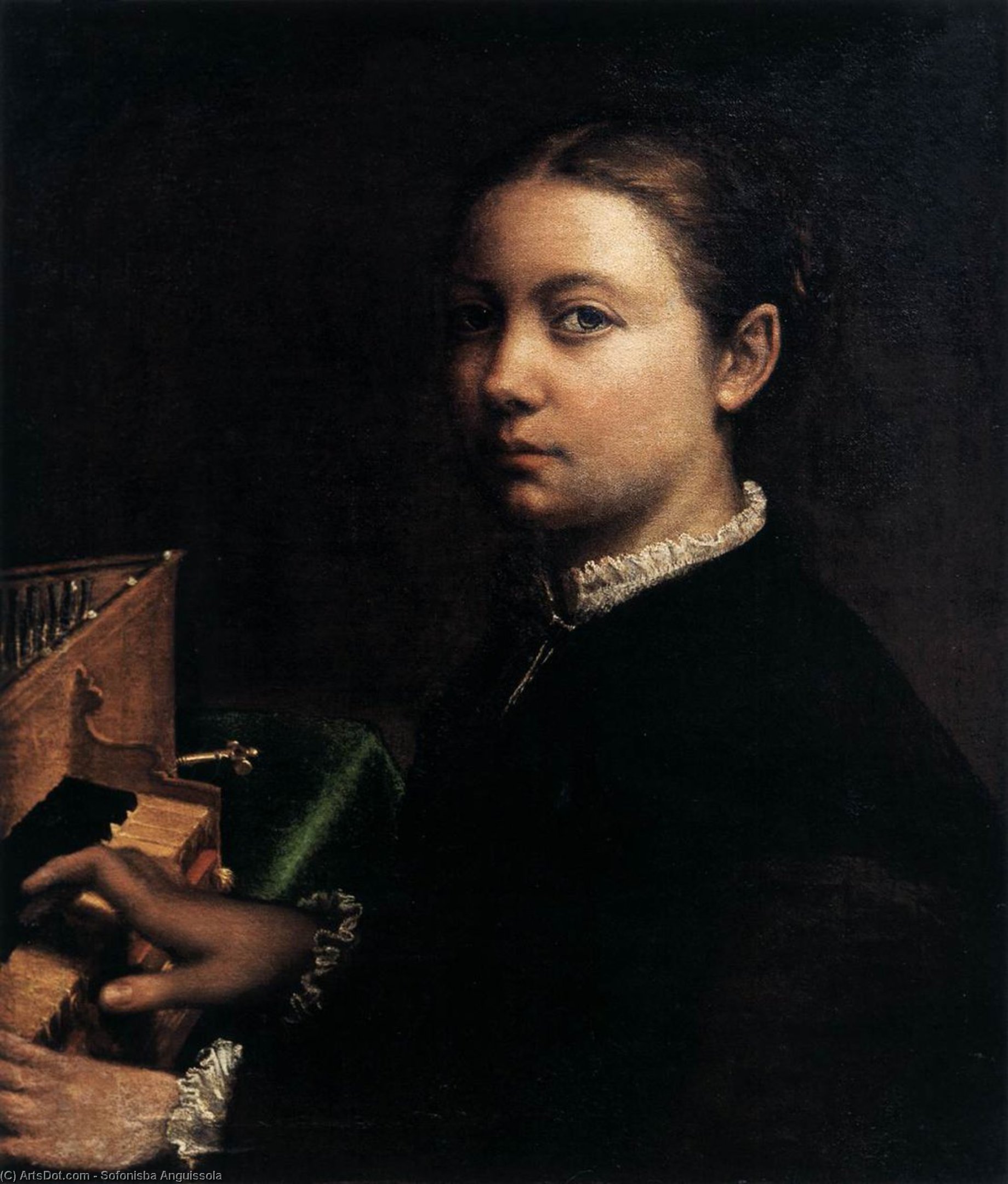 Self-portrait Playing The Spinet — Софонисба Ангуиссола