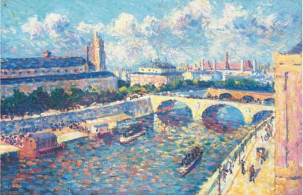 Paris, The Seine And The Quai De La Megisserie, View Of The Quai De L'horloge — Maximilien Luce