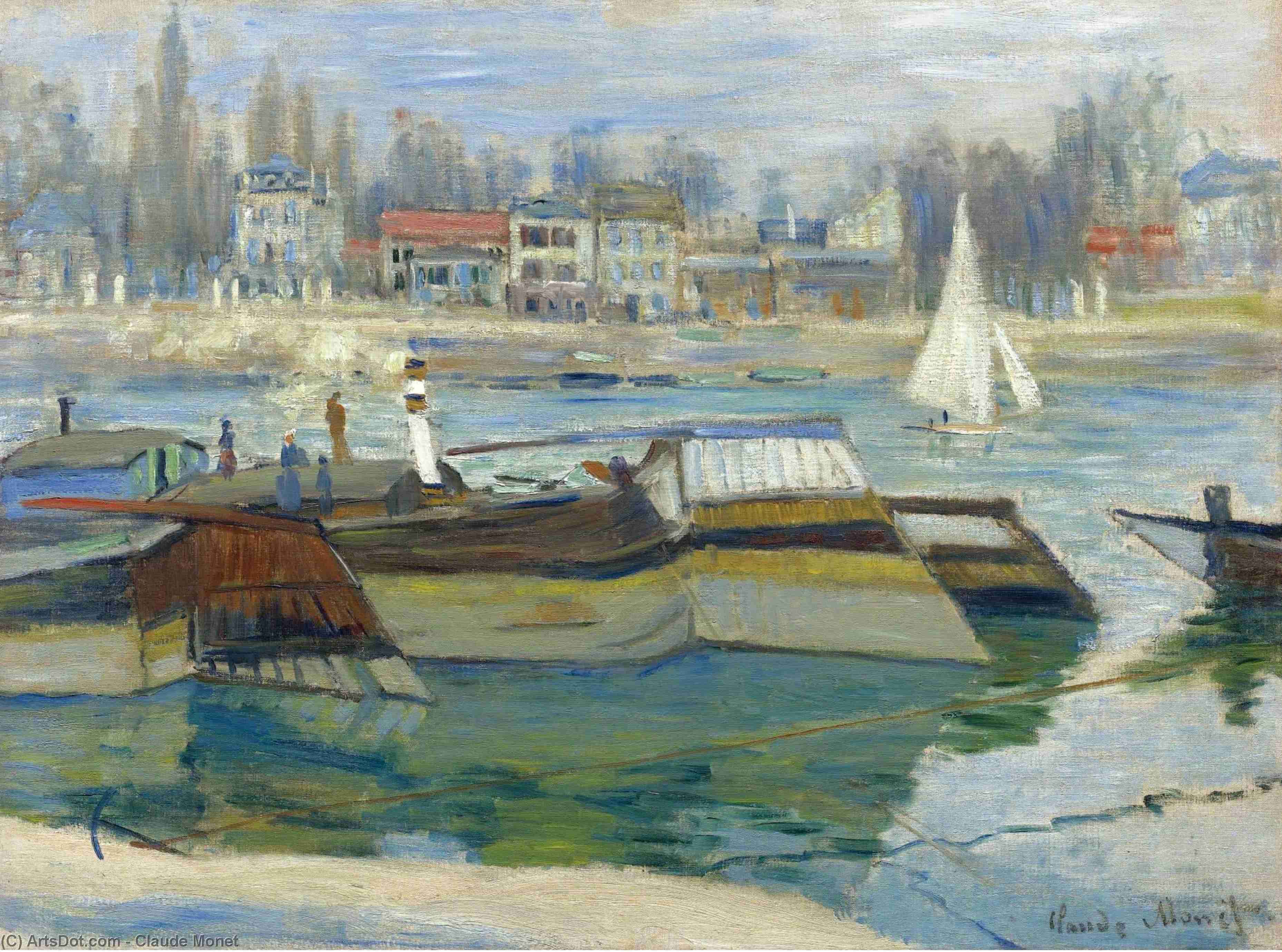 The Seine At Asnieres — Claude Monet