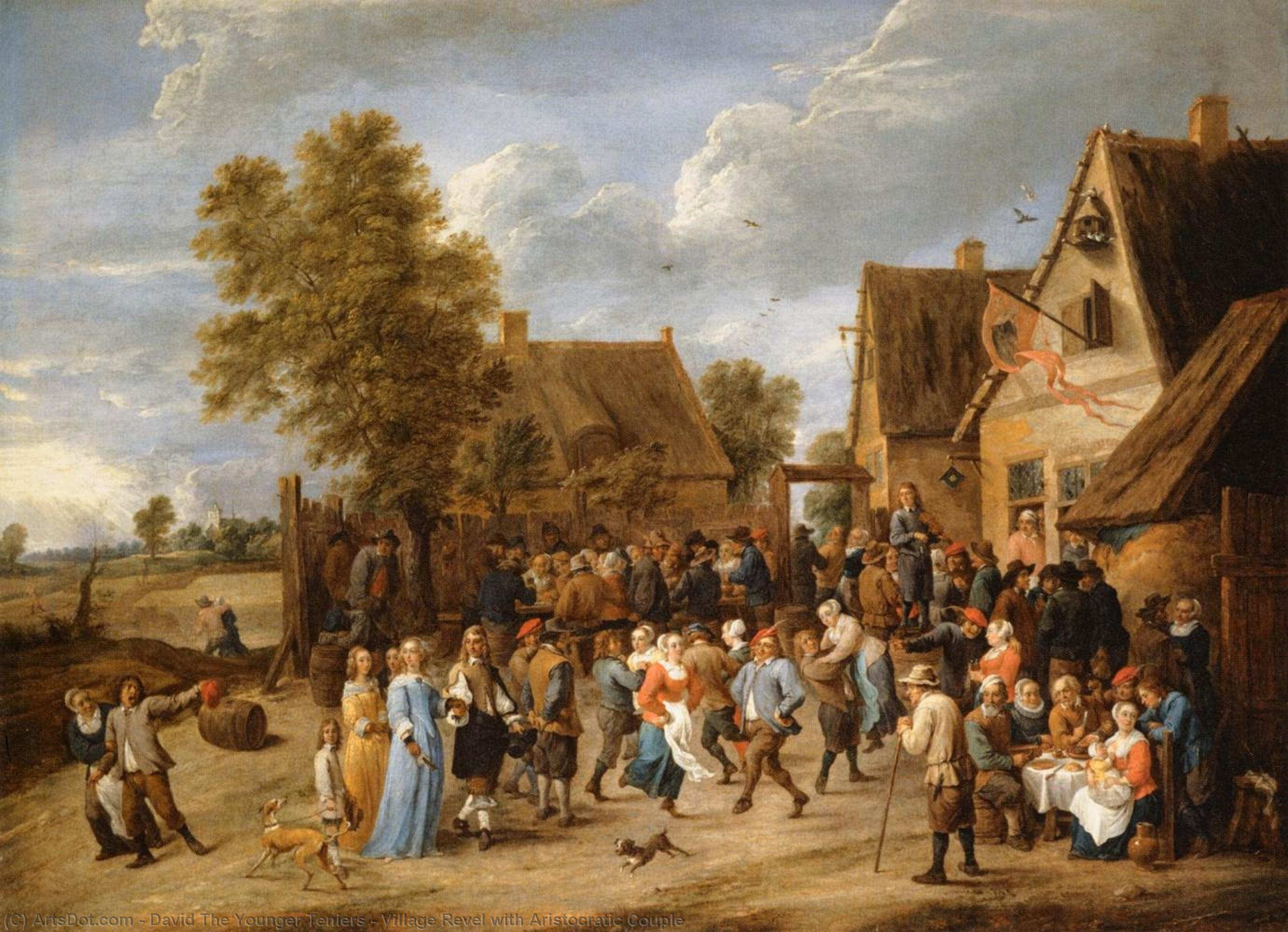 Juerga Aldeana Con Pareja Aristocrática — David Teniers El Joven