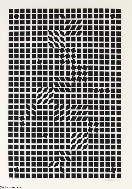 Tlinko (black On White), From Kassak Vasarely — Victor Vasarely