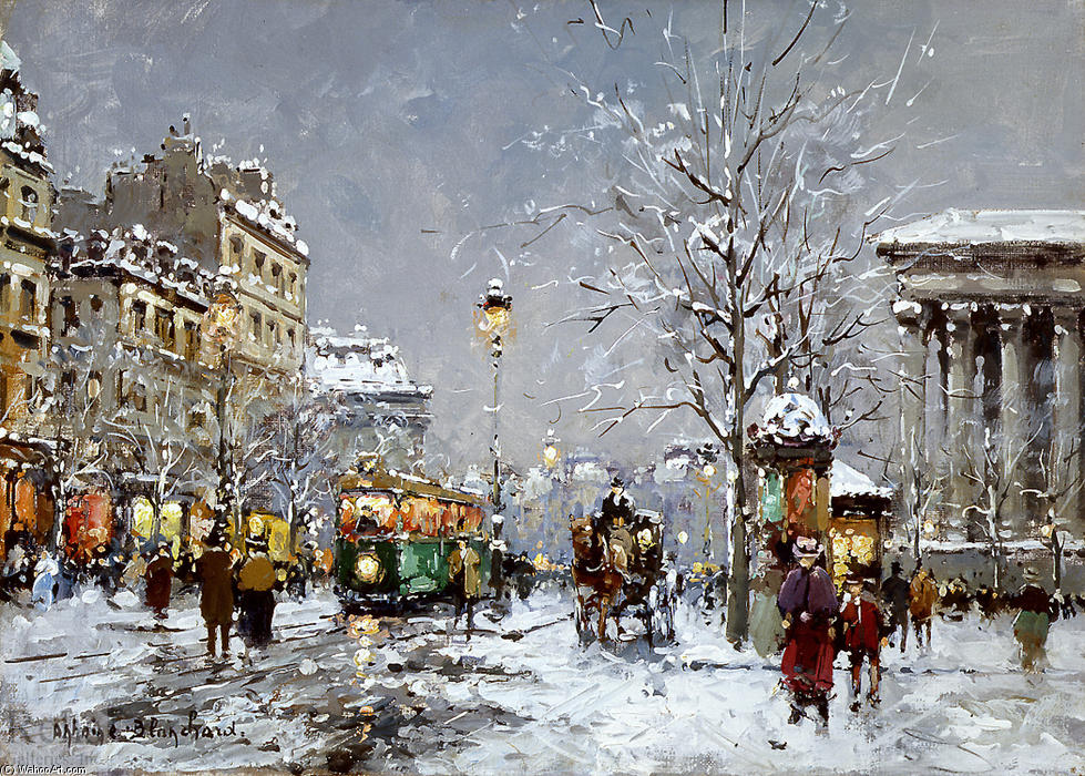 Place De La Madeleine, Winter — Antoine Blanchard (marcel Masson)