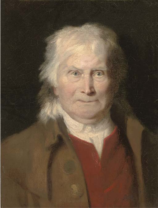 Portrait Of An Elderly Man, Bust-length In A Red Waist-coat And Brown Coat — Jacques Laurent Agasse