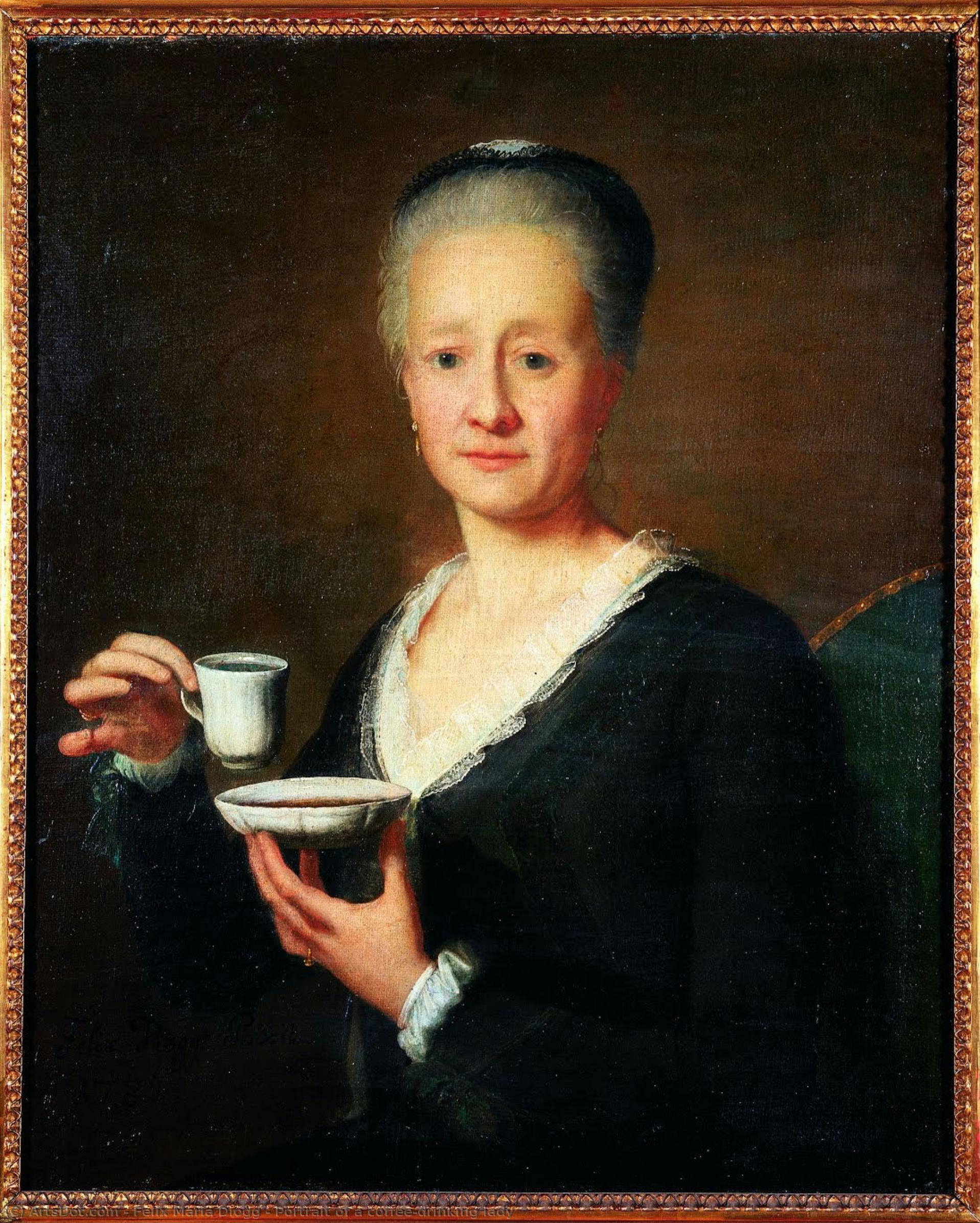 Portrait Of A Coffee-drinking Lady — Felix Maria Diogg