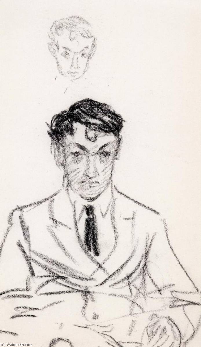 Self Portrait From New York Woman With Apple Sketchbook — William James Glackens