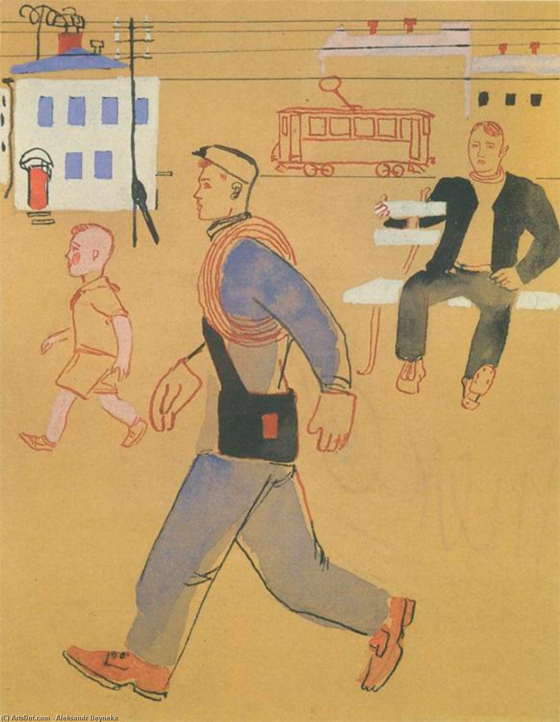 Picture For Children's Book ''the Electrician'' — Aleksandr Deynéka