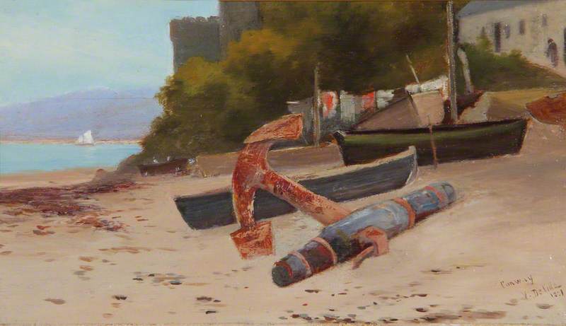 Beach By Conway Castle — Joseph Vickers Deville
