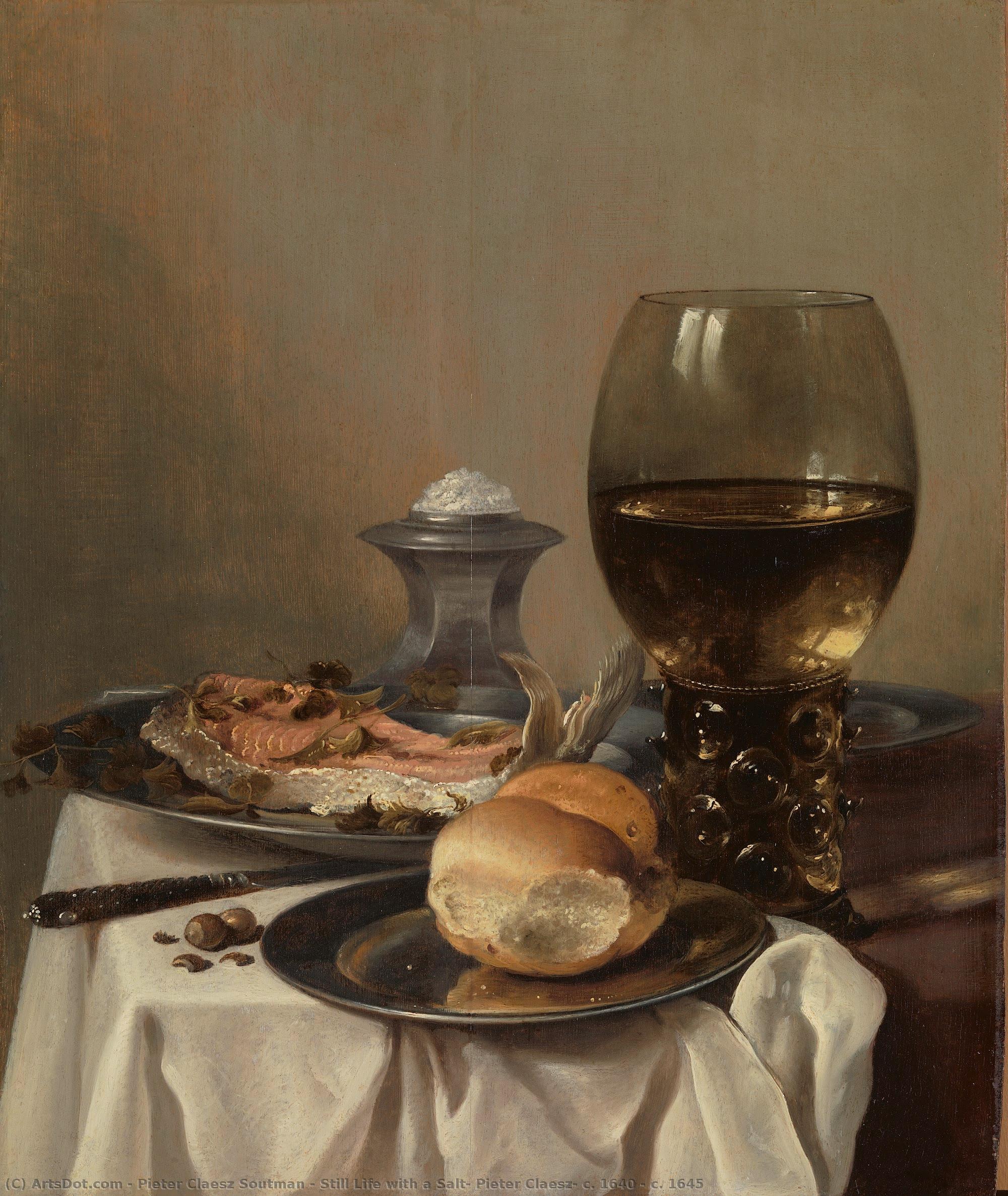 Still Life With A Salt, Pieter Claesz, C. 1640 - C. 1645 — Pieter Claesz Soutman
