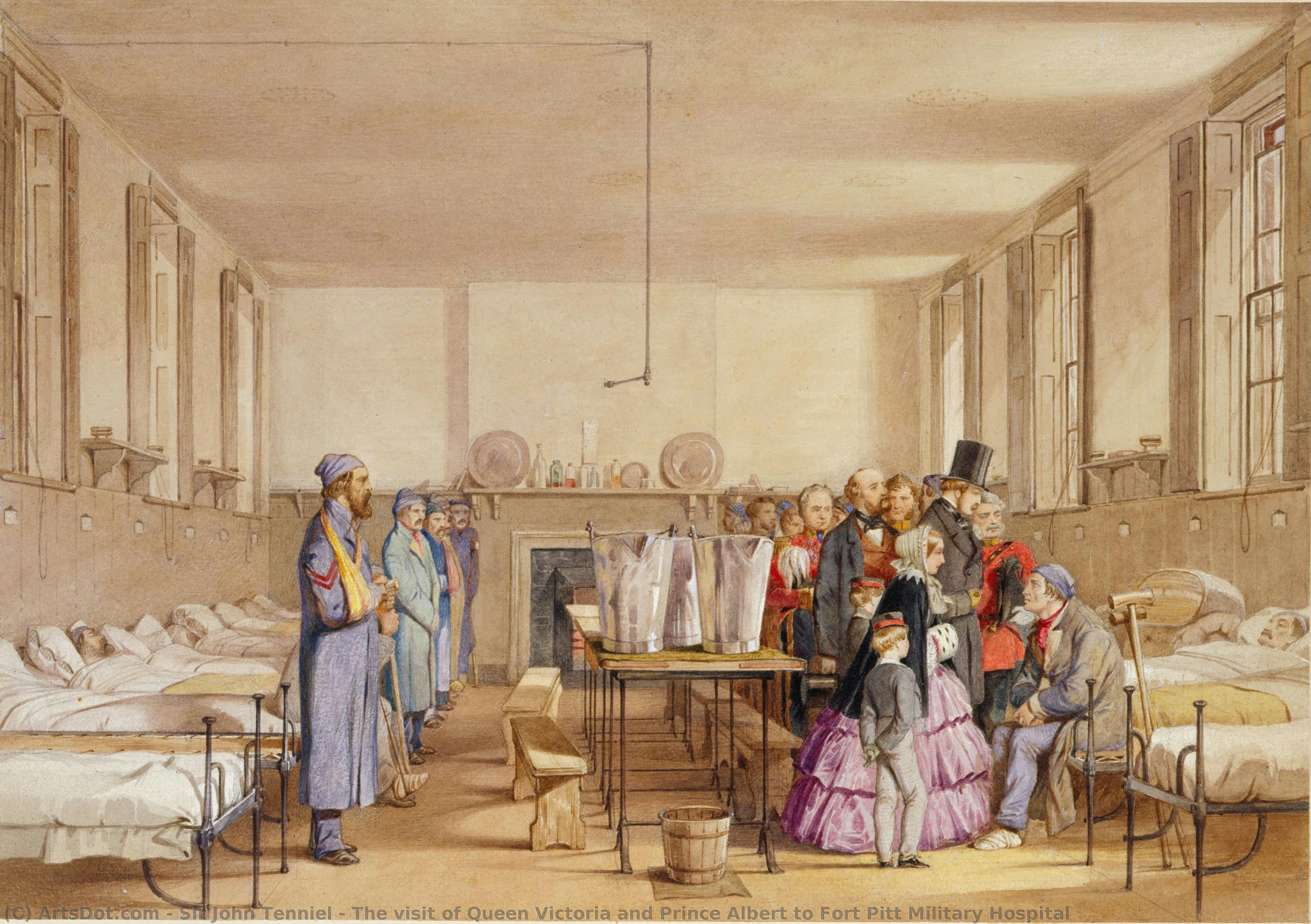 Der Besuch Von Königin Victoria Und Prinz Albert Im Militärhospital Fort Pitt — Sir John Tenniel