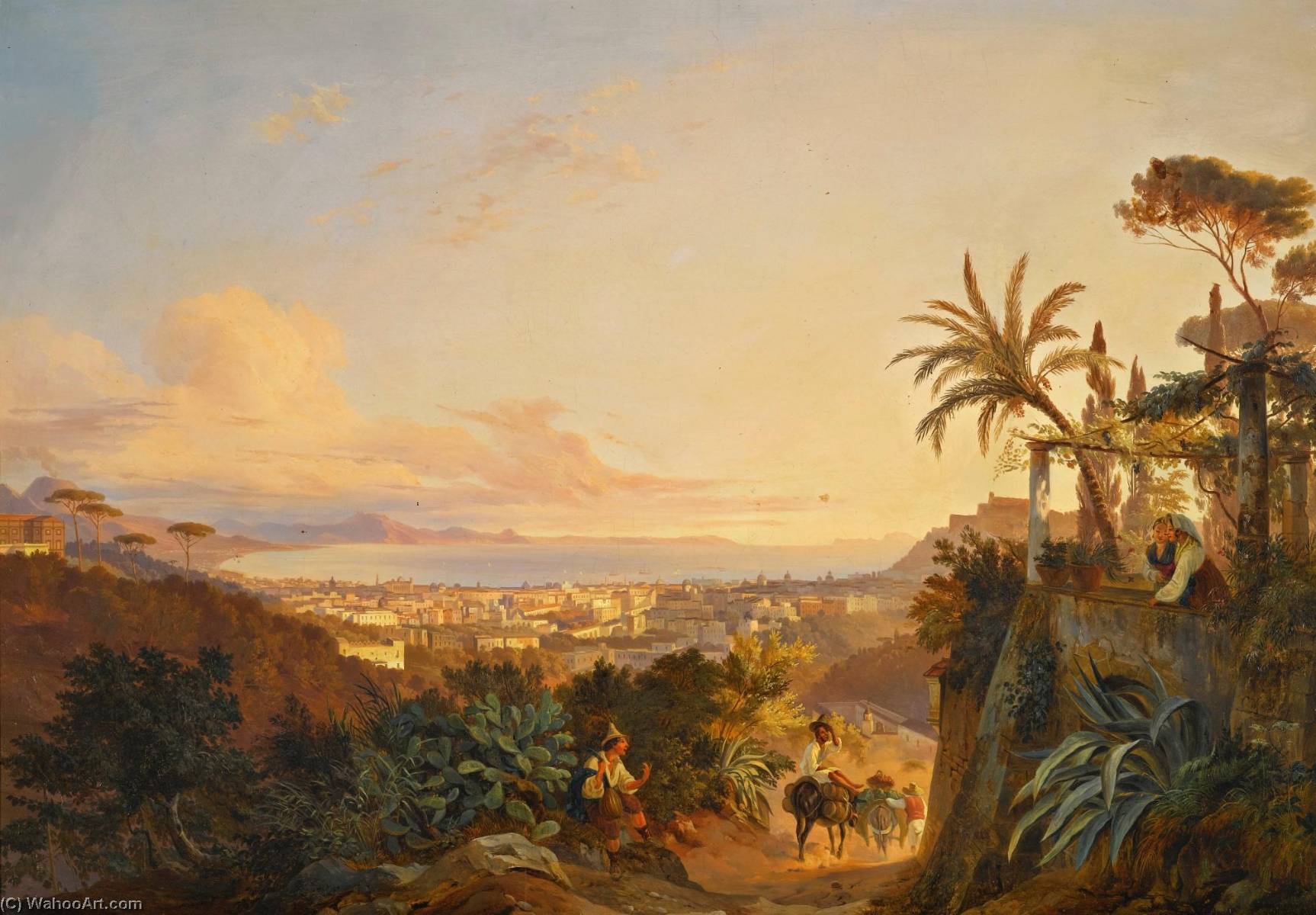 The Gulf Of Naples, Viewed From The Capo Di Monte — Carl Wilhelm Götzloff