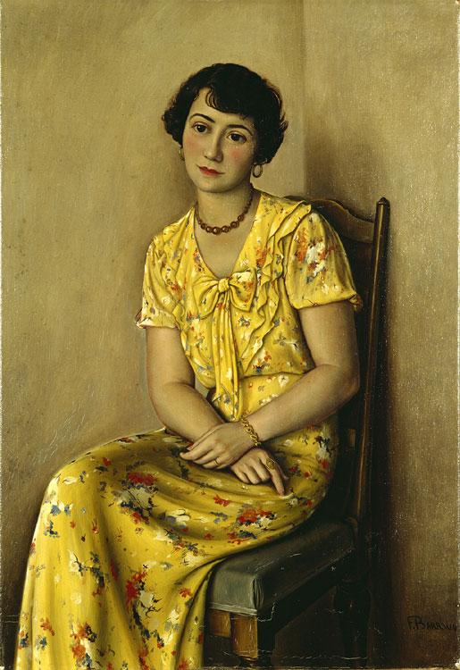 Français Jeune Femme En Jaune (portrait De Mme. S.) — François Emile Barraud