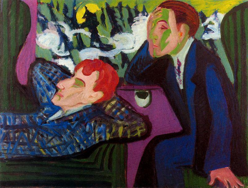 On The Train, Albert Müller And Kirchner — Кирхнер