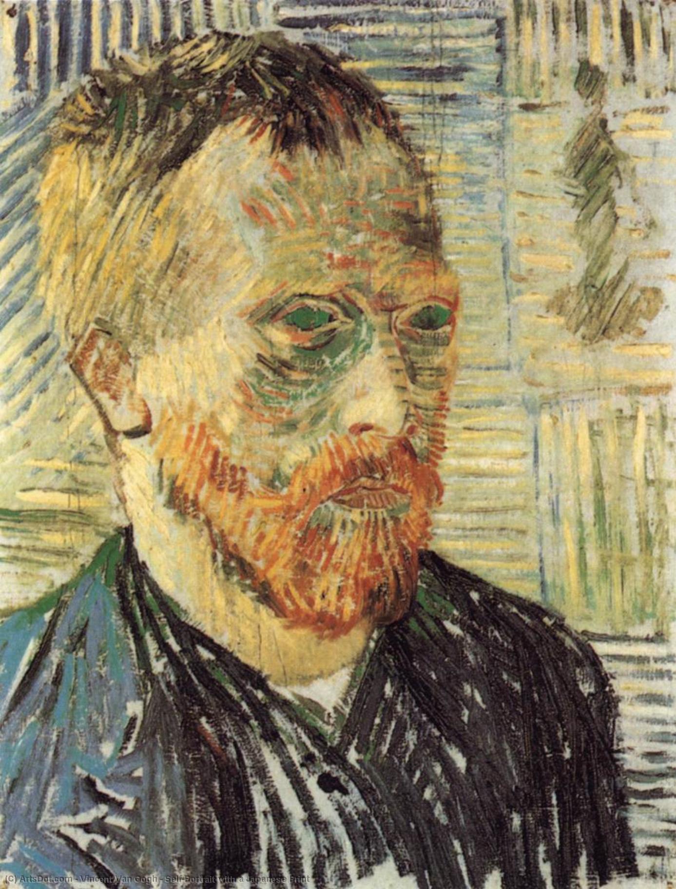 Self-portrait With A Japanese Print — フィンセント・ファン・ゴッホ