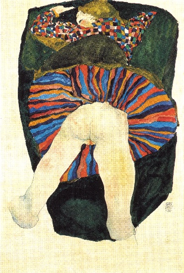 Femme À Demi Nue Étendue 1911 — Egon Schiele