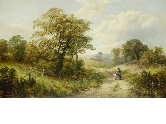 Woman And Child On A Country Road — George Turner