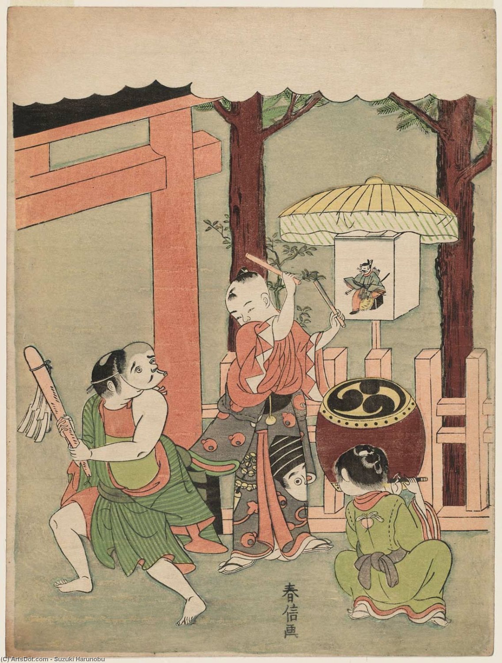 Children's Dance At The Inari Festival — Suzuki Harunobu