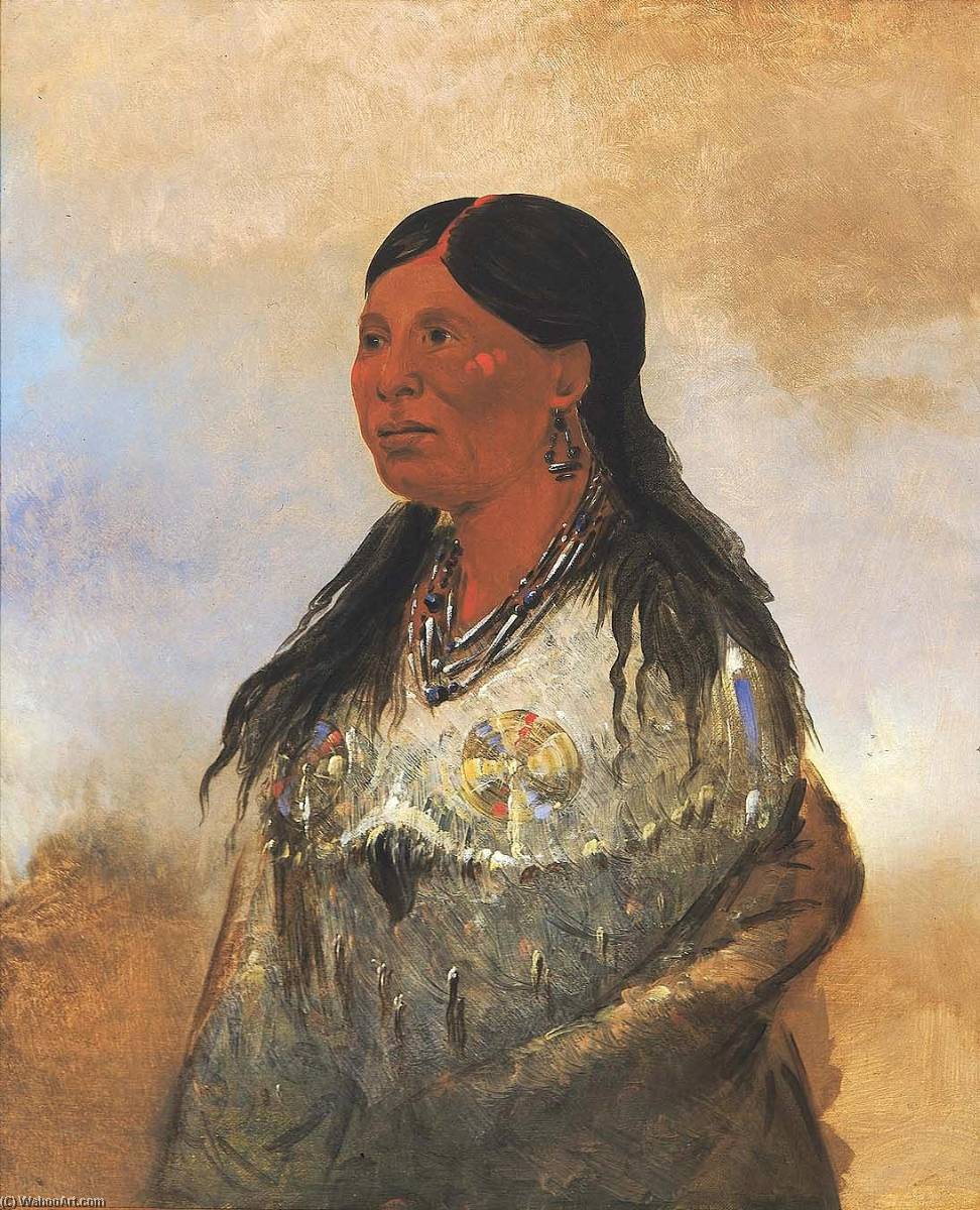 Hón Je A Pút O, Wife Of Bear Catcher — George Catlin