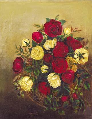 Roses Still Life, (painting) — Robert Seldon Duncanson
