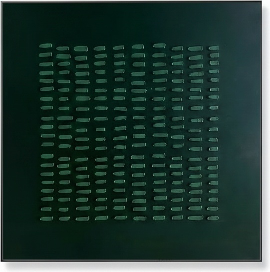 Monolithischer Rhythmus In Mitternachts-teal: Eine Singuläre Studie Geometrischer Gelassenheit — Laurent Vionnet