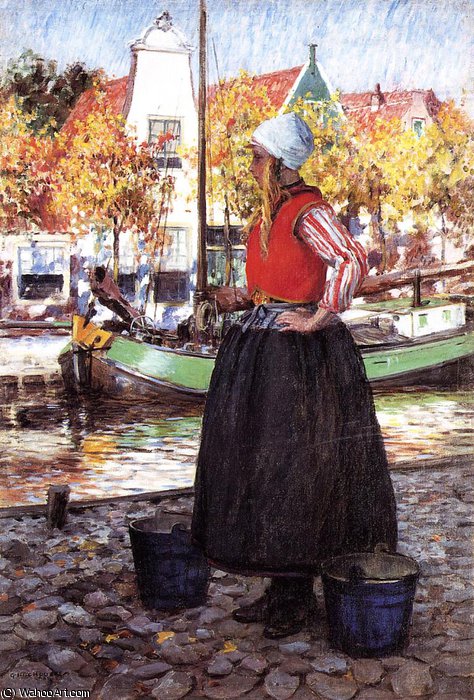 Woman Along Canal Aka A Young Dutch Girl — George Hitchcock