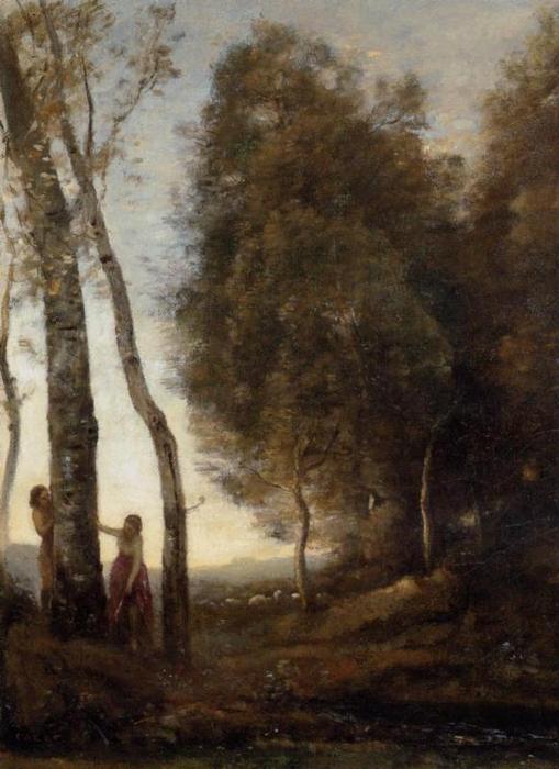 Shepherd And Shepherdess At Play — Jean-baptiste-camille Corot