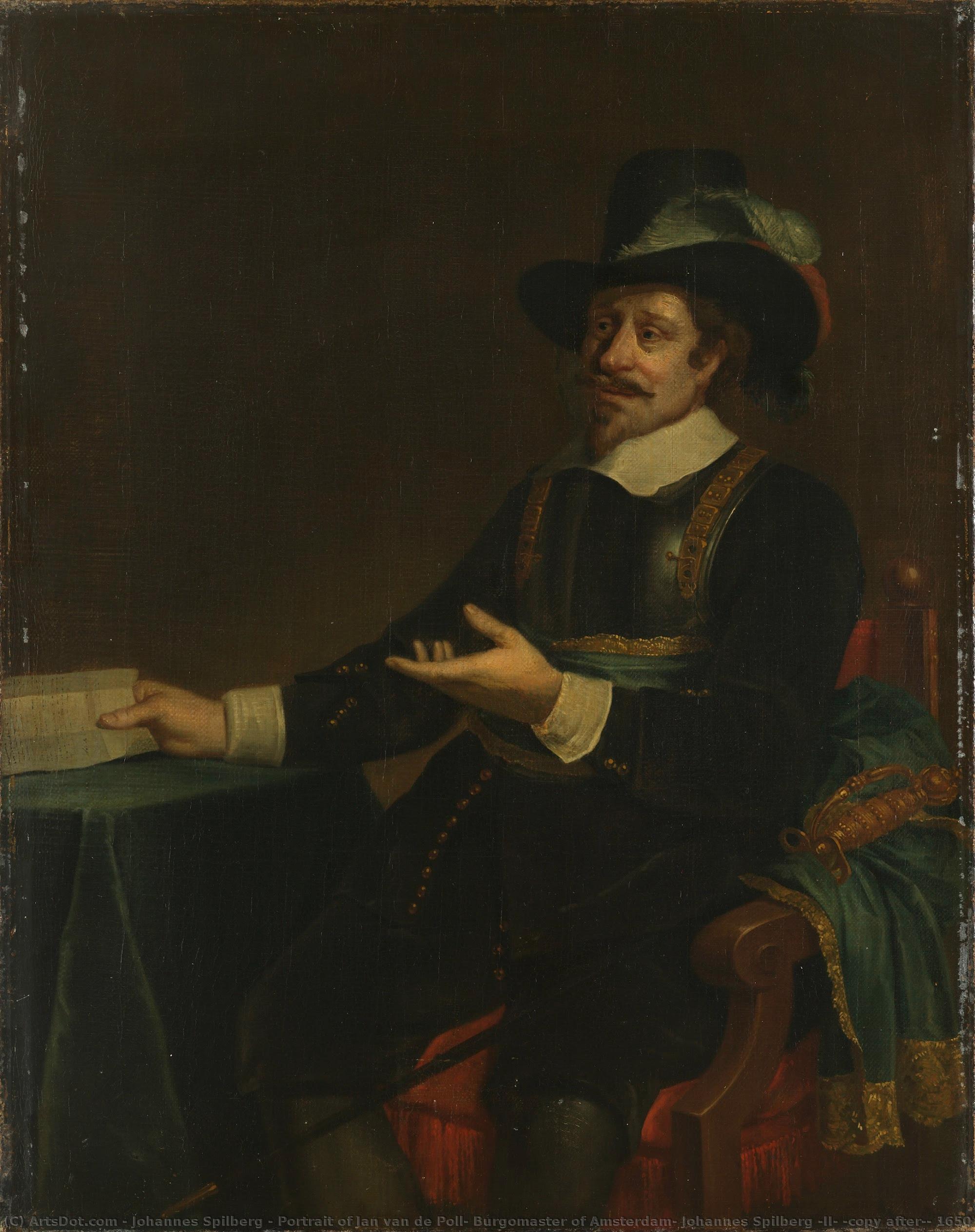 Portrait Of Jan Van De Poll, Burgomaster Of Amsterdam, Johannes Spilberg (ii) (copy After), 1650 - 1700 — Johannes Spilberg