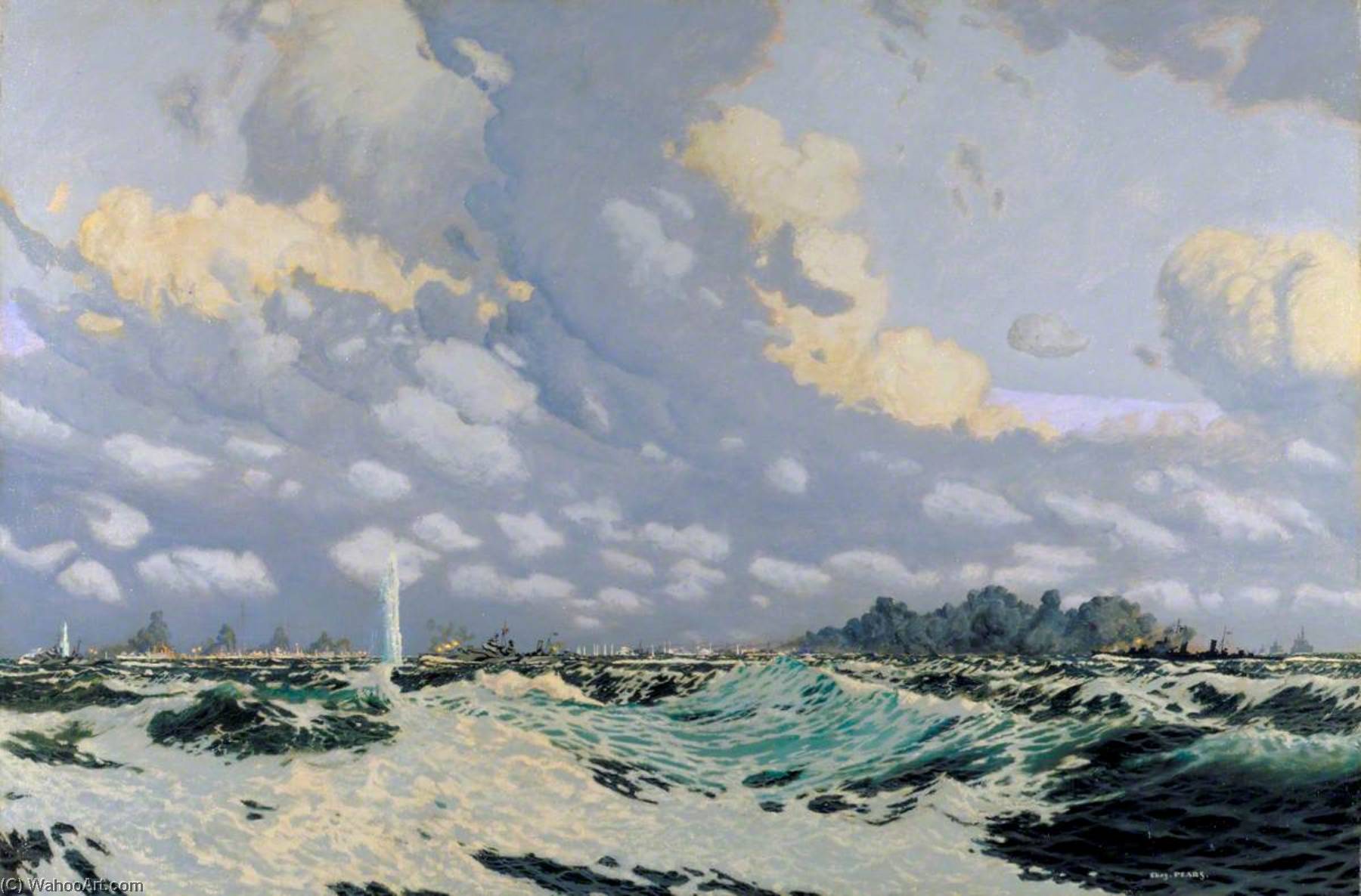 The Convoy Led By Admiral Vian Fighting Its Way Through To Malta — Charles Pears