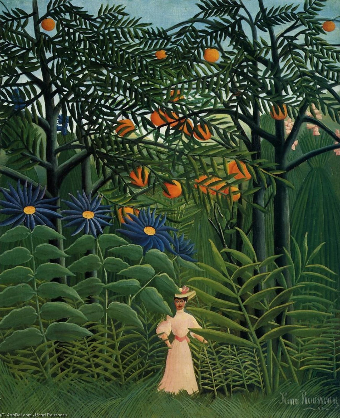 Woman Walking In An Exotic Forest — Henri Julien Félix Rousseau (le Douanier)