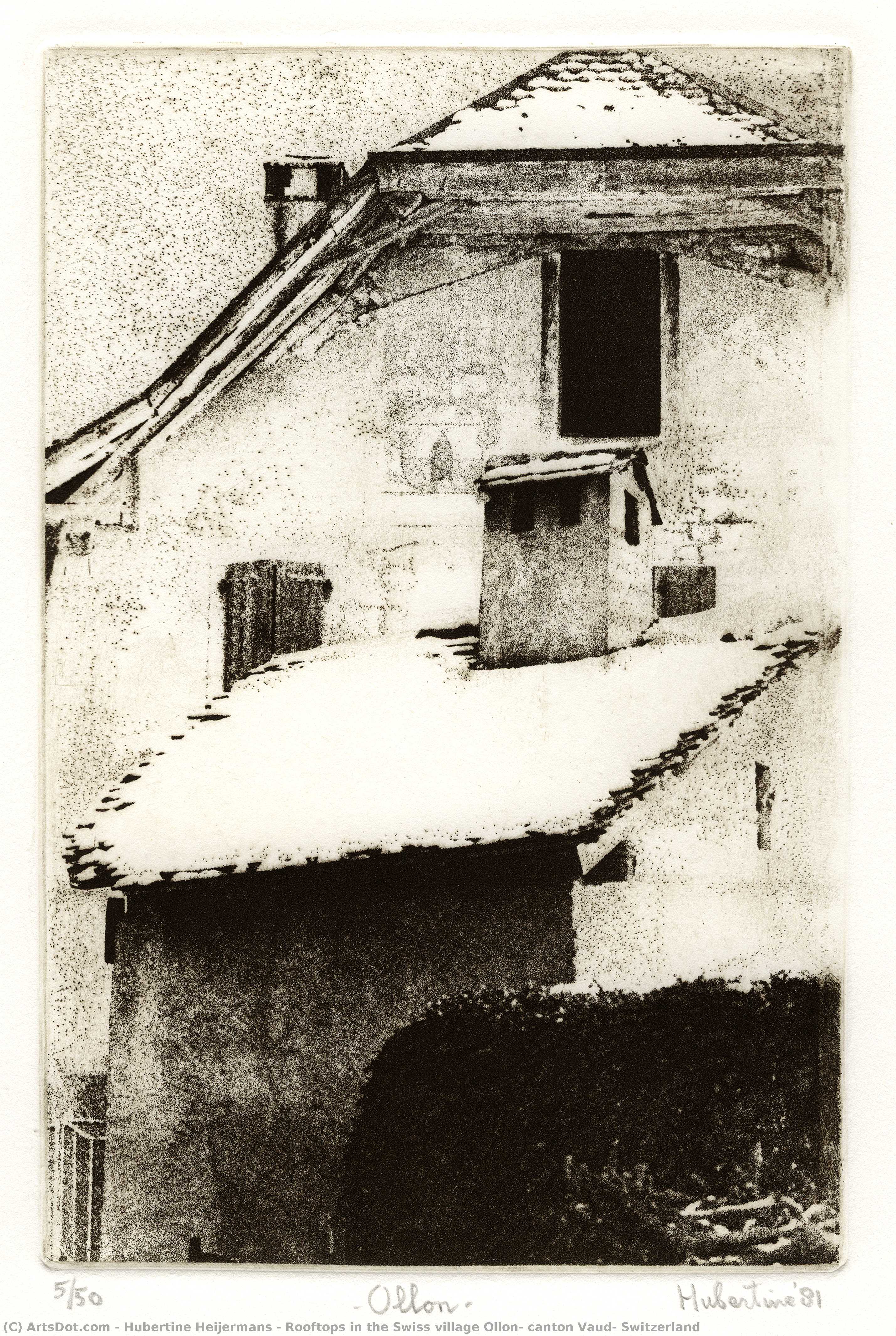 Rooftops In The Swiss Village Ollon, Canton Vaud, Switzerland — Hubertine Heijermans